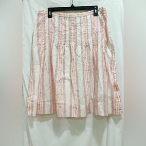Eddie Bauer Women’s Pink/white Striped Delicate‎ Cotton Skirt Size 12
